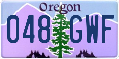 OR license plate 048GWF