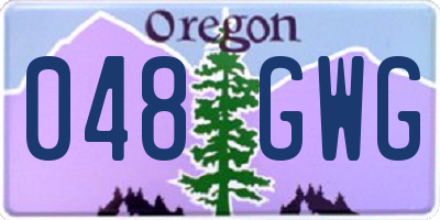 OR license plate 048GWG
