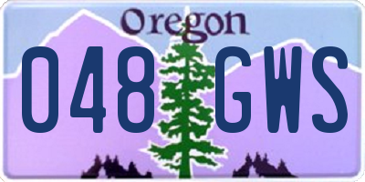 OR license plate 048GWS