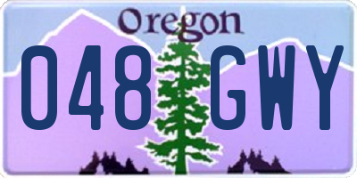 OR license plate 048GWY