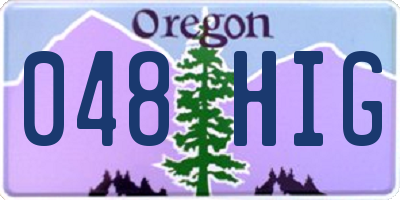 OR license plate 048HIG