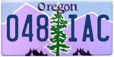 OR license plate 048IAC