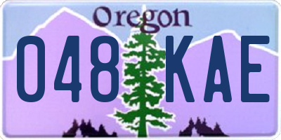 OR license plate 048KAE