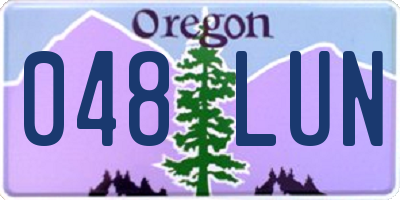 OR license plate 048LUN