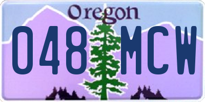 OR license plate 048MCW