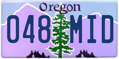 OR license plate 048MID