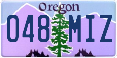 OR license plate 048MIZ