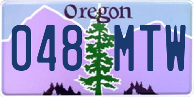 OR license plate 048MTW