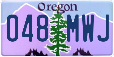 OR license plate 048MWJ