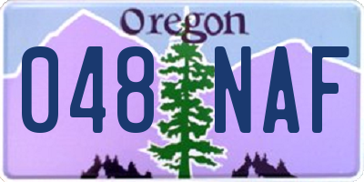 OR license plate 048NAF
