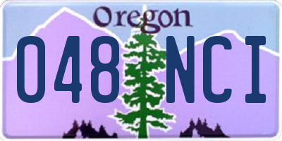 OR license plate 048NCI
