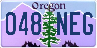OR license plate 048NEG