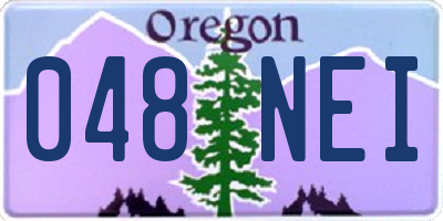 OR license plate 048NEI