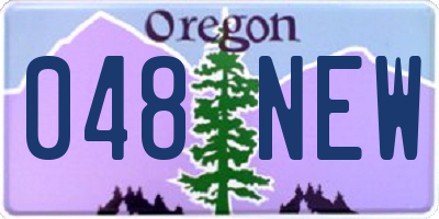 OR license plate 048NEW