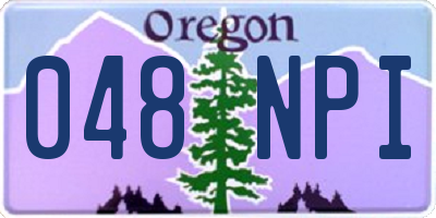 OR license plate 048NPI