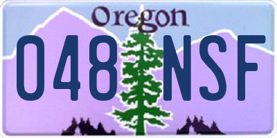 OR license plate 048NSF