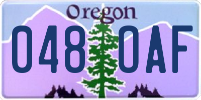 OR license plate 048OAF