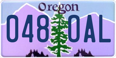 OR license plate 048OAL