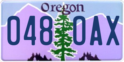 OR license plate 048OAX