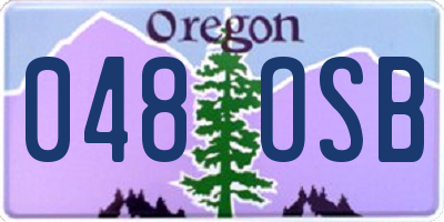 OR license plate 048OSB