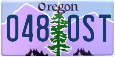 OR license plate 048OST