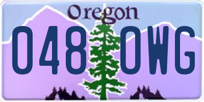 OR license plate 048OWG