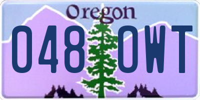 OR license plate 048OWT