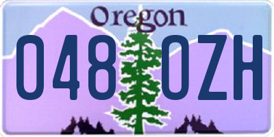 OR license plate 048OZH