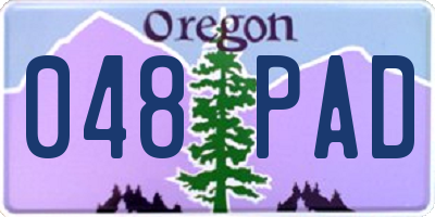 OR license plate 048PAD