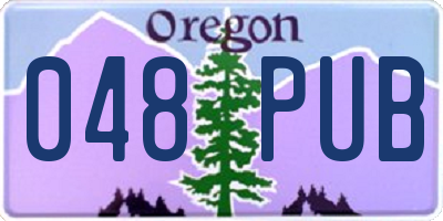 OR license plate 048PUB