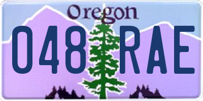 OR license plate 048RAE