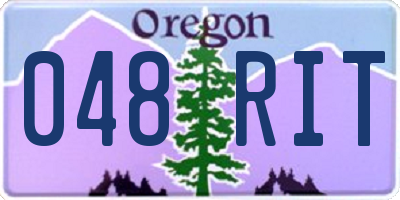 OR license plate 048RIT