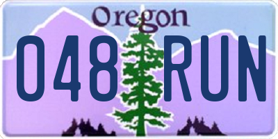 OR license plate 048RUN