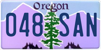 OR license plate 048SAN