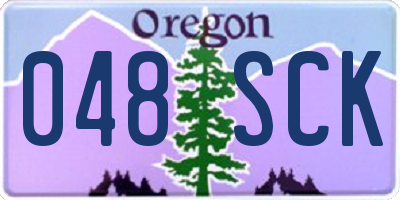 OR license plate 048SCK