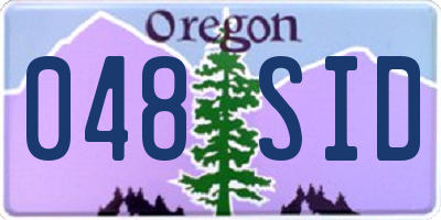 OR license plate 048SID