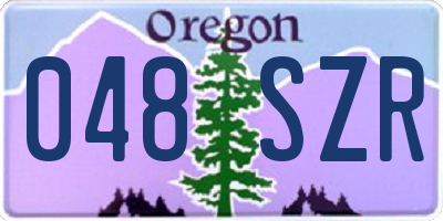 OR license plate 048SZR