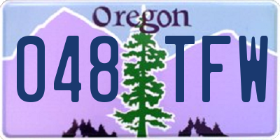 OR license plate 048TFW