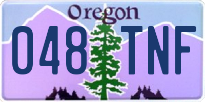 OR license plate 048TNF