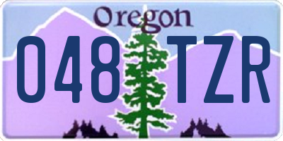 OR license plate 048TZR