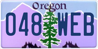 OR license plate 048WEB