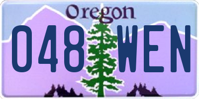 OR license plate 048WEN