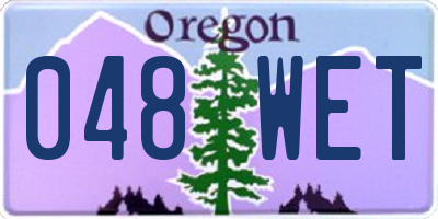 OR license plate 048WET