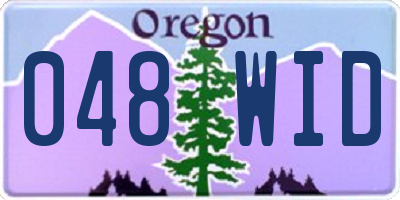OR license plate 048WID