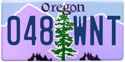 OR license plate 048WNT