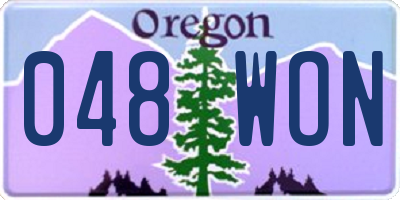 OR license plate 048WON