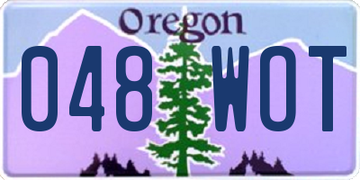 OR license plate 048WOT
