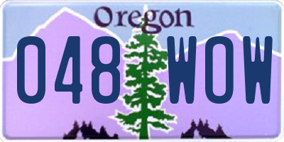 OR license plate 048WOW