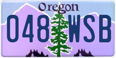 OR license plate 048WSB