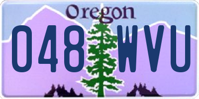 OR license plate 048WVU